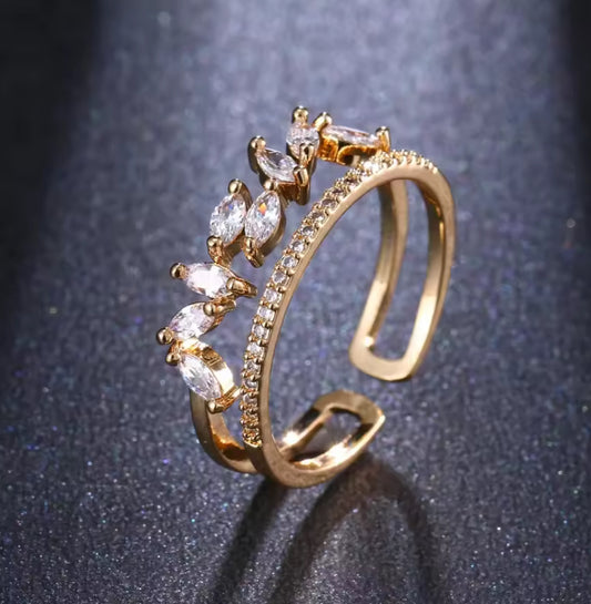 18K Gold Mia Crystal Ring