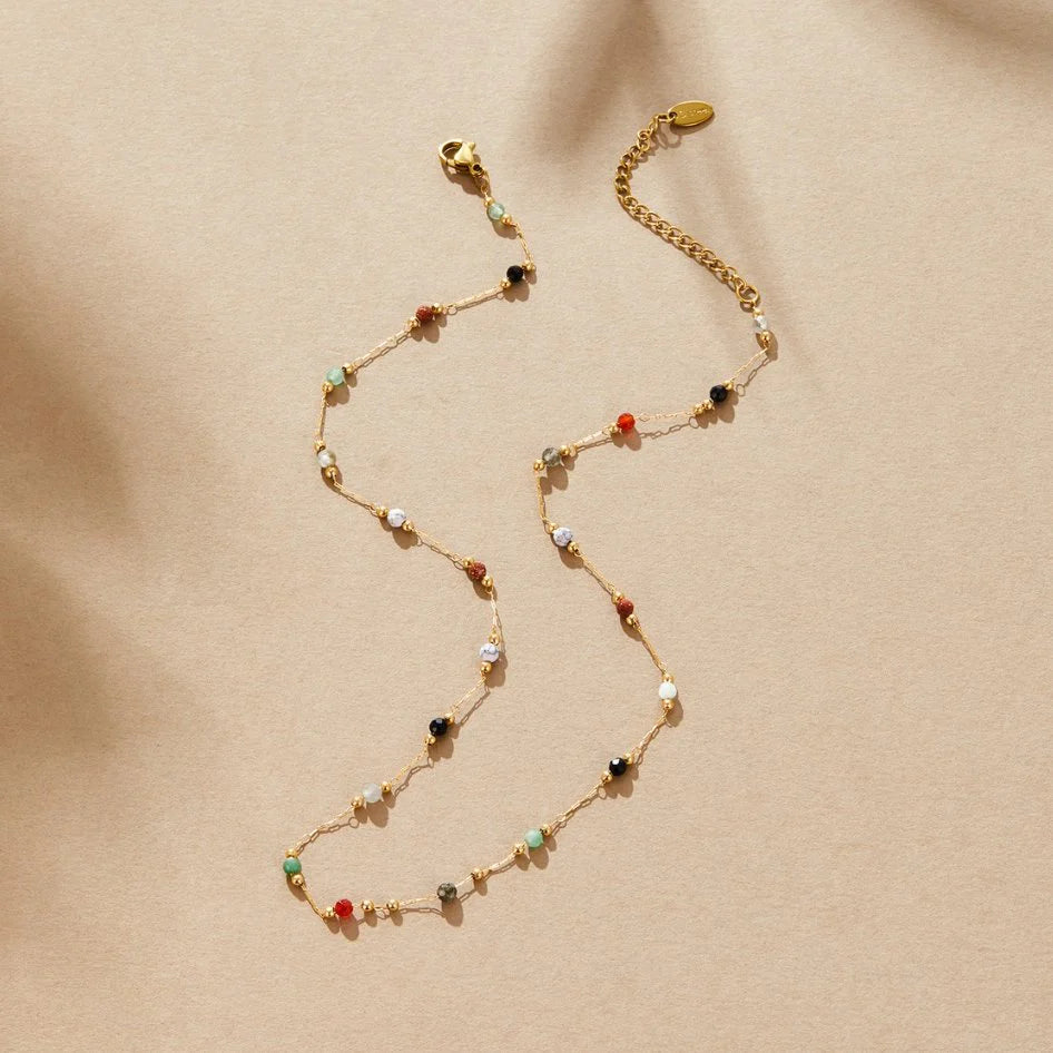 Lulu Beaded Stone Necklace
