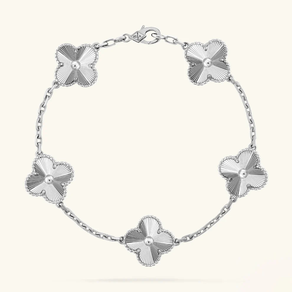 Silver Four Leaf Clover Bracelet