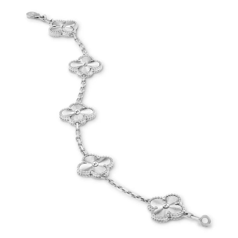 Silver Four Leaf Clover Bracelet