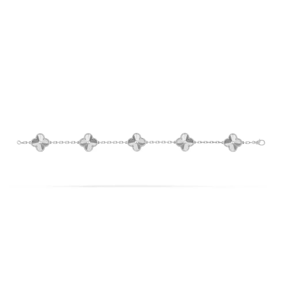 Silver Four Leaf Clover Bracelet