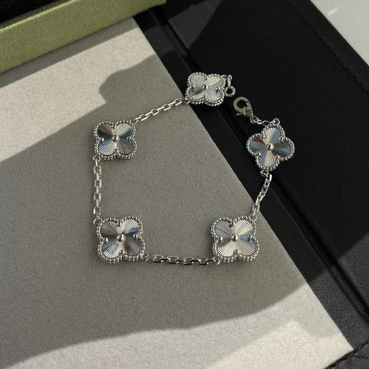 Silver Four Leaf Clover Bracelet