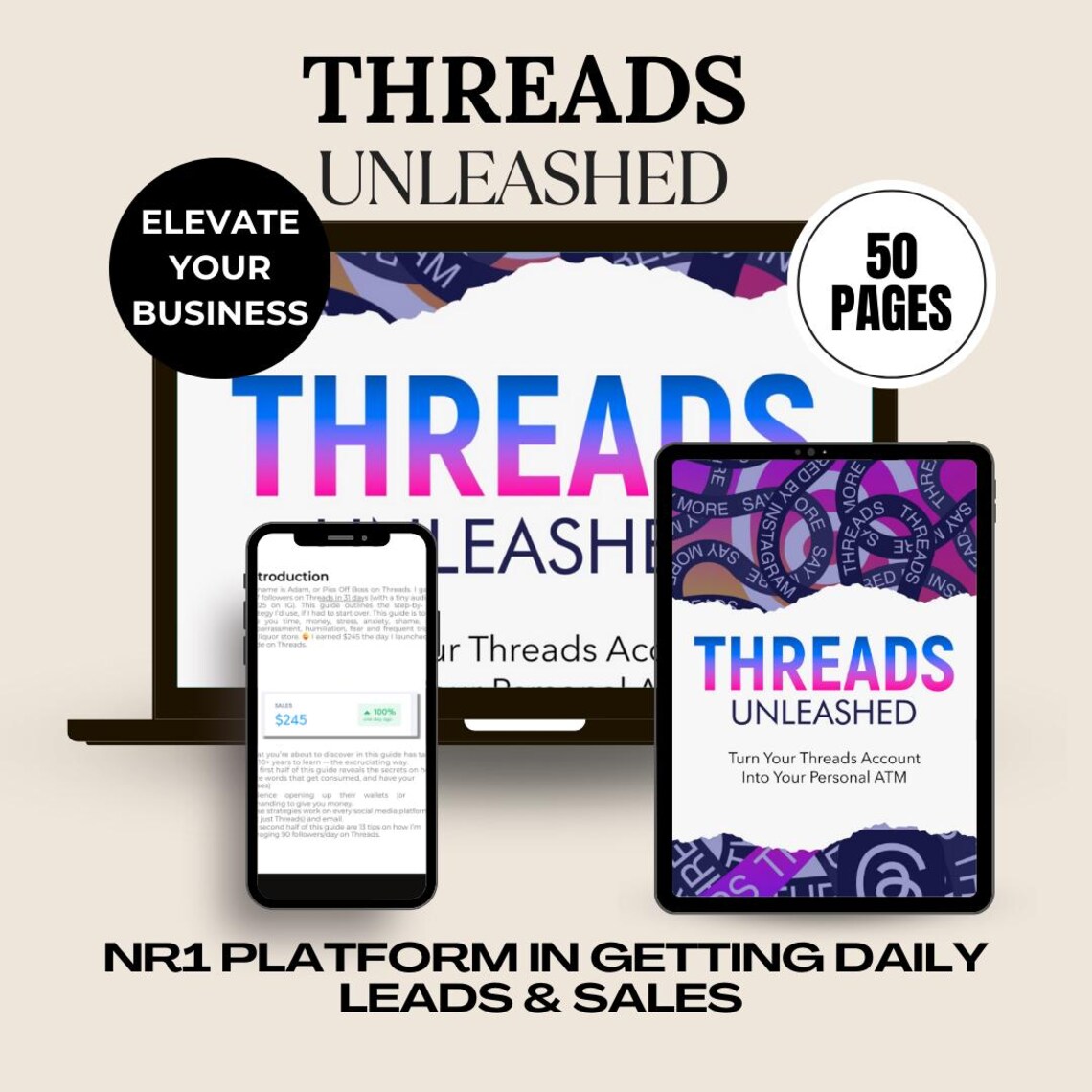 Threads Unleashed 2024 by Adam Dukes Ebook MRR How To Grow Followers and Make Money On Threads Gain daily leads and sales, Number 1 platform