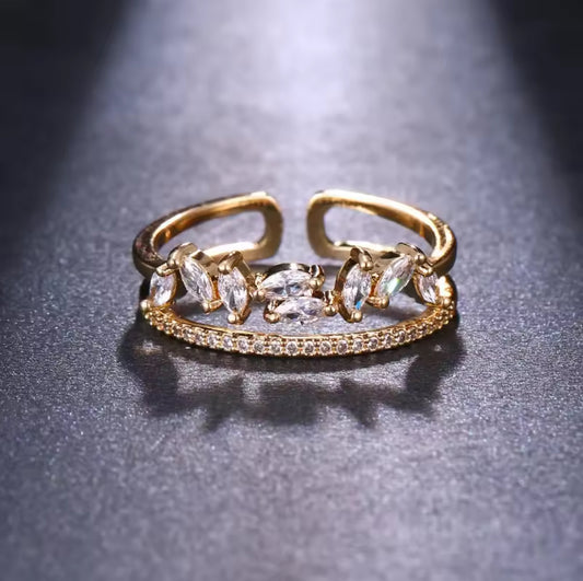 18K Gold Mia Crystal Ring