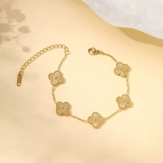Gold Four Leaf Clover Bracelet