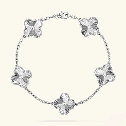 Silver Four Leaf Clover Bracelet